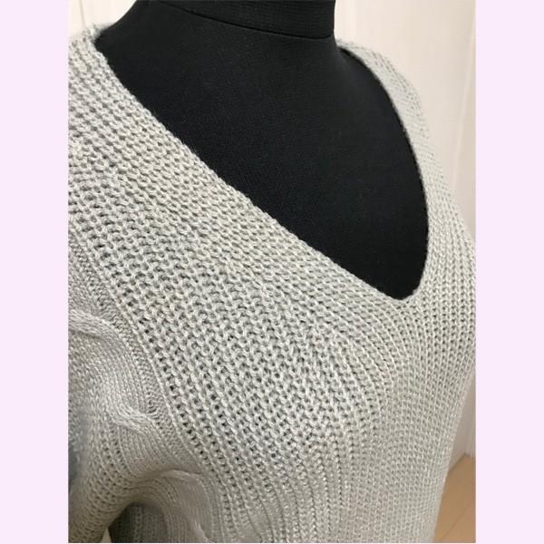 ニット ワンピース チュニック Vネック ゆるニット レディース 秋 冬 グレー かわいい 大人 M L ゆるかわ 送料無料 得トクセール オープン記念 |  | 04