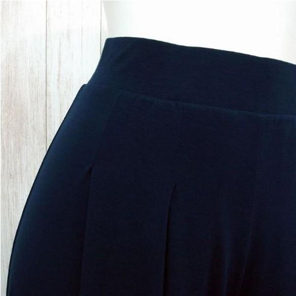 ガウチョパンツ ワイドパンツ レディース ドレープワイドパンツ ストレッチ ボトムス 体型カバー ウエストゴム 送料無料 得トクセール オープン記念 |  | 05