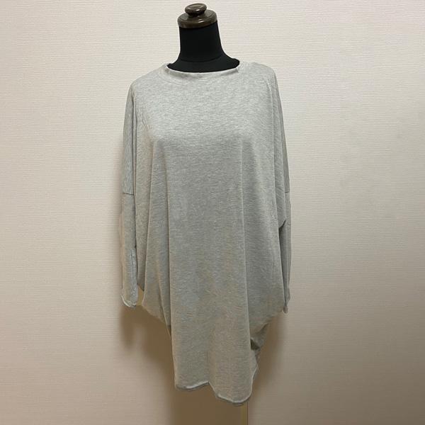 チュニック トップス レディース カットソー Tシャツ ドルマン 体型カバー ゆったり ビッグT グレー 長袖 シンプル 無地  送料無料 得トクセール オープン記念 |  | 03