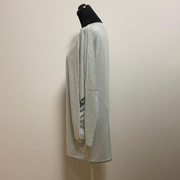 チュニック トップス レディース カットソー Tシャツ ドルマン 体型カバー ゆったり ビッグT グレー 長袖 シンプル 無地  送料無料 得トクセール オープン記念 |  | 04
