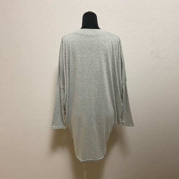 チュニック トップス レディース カットソー Tシャツ ドルマン 体型カバー ゆったり ビッグT グレー 長袖 シンプル 無地  送料無料 得トクセール オープン記念 |  | 05