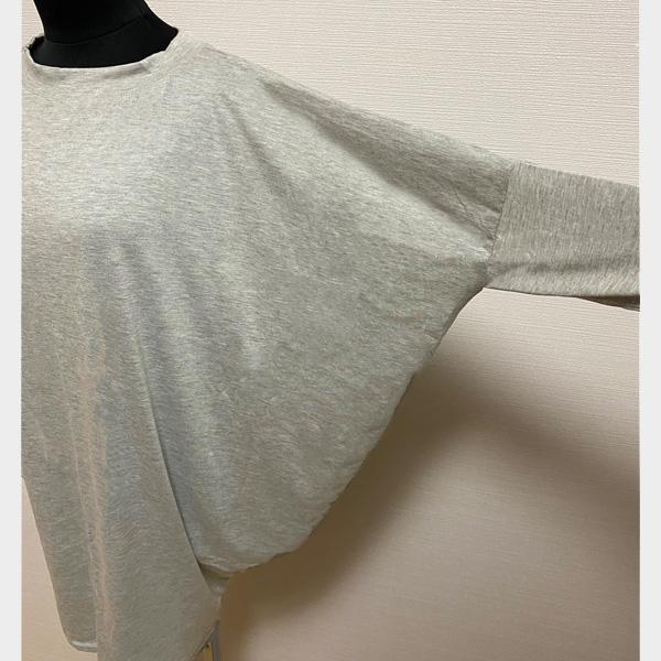 チュニック トップス レディース カットソー Tシャツ ドルマン 体型カバー ゆったり ビッグT グレー 長袖 シンプル 無地  送料無料 得トクセール オープン記念 |  | 07