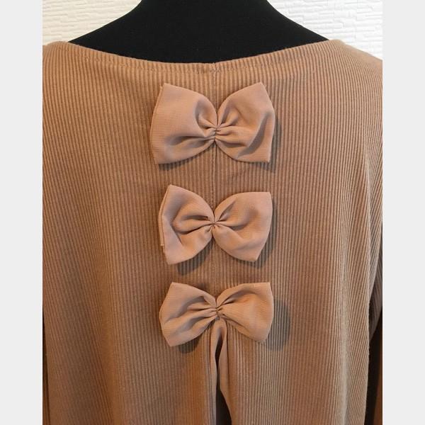 チュニック ワンピース レディース シフォン トップス リボン フリル 異素材 リブ編み ガーリー かわいい 重ね着風 送料無料 得トクセール オープン記念 |  | 12