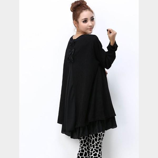 チュニック ワンピース レディース シフォン トップス リボン フリル 異素材 リブ編み ガーリー かわいい 重ね着風 送料無料 得トクセール オープン記念 |  | 08