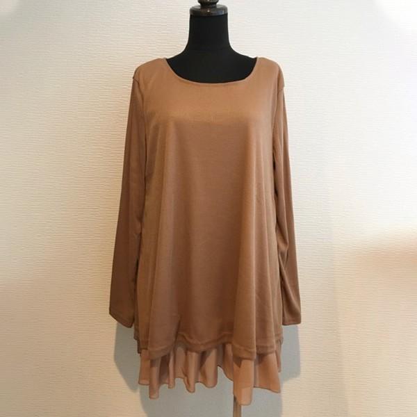 チュニック ワンピース レディース シフォン トップス リボン フリル 異素材 リブ編み ガーリー かわいい 重ね着風 送料無料 得トクセール オープン記念 |  | 09