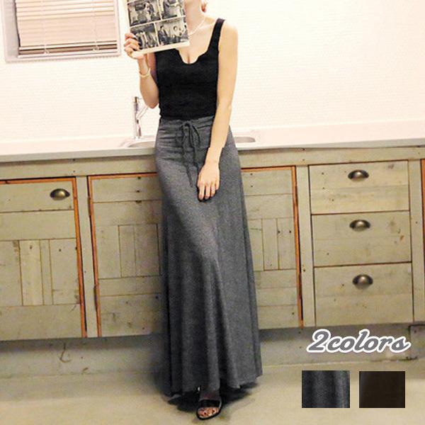 ロングスカート スカート マキシスカート カットソー素材 リラックス スリット ウエストゴム らくちん カジュアル ルームウエア 送料無料 得トクセール | 