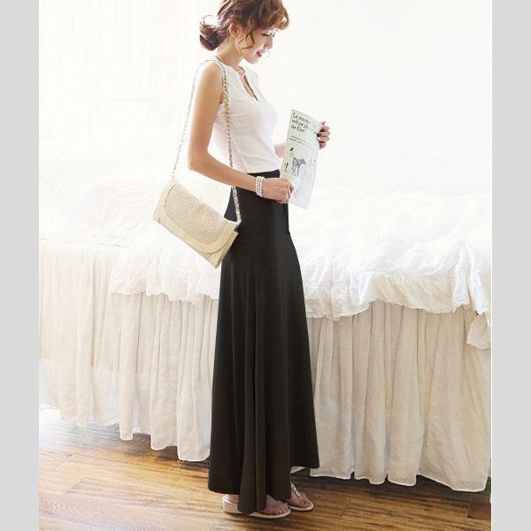 ロングスカート スカート マキシスカート カットソー素材 リラックス スリット ウエストゴム らくちん カジュアル ルームウエア 送料無料 得トクセール |  | 02