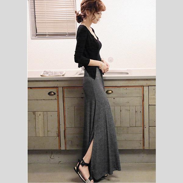 ロングスカート スカート マキシスカート カットソー素材 リラックス スリット ウエストゴム らくちん カジュアル ルームウエア 送料無料 得トクセール |  | 06