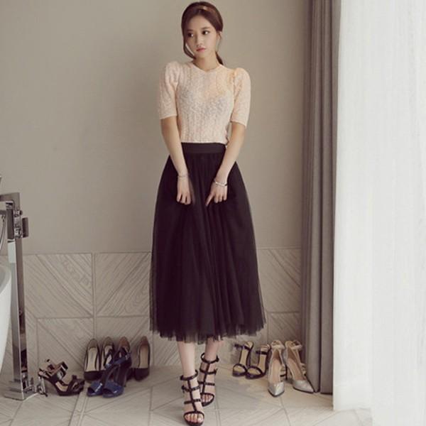 ロングスカート チュールスカート レディース スカート レース ウエストゴム かわいい ガーリー ふわふわ 送料無料 得トクセール オープン記念 |  | 16