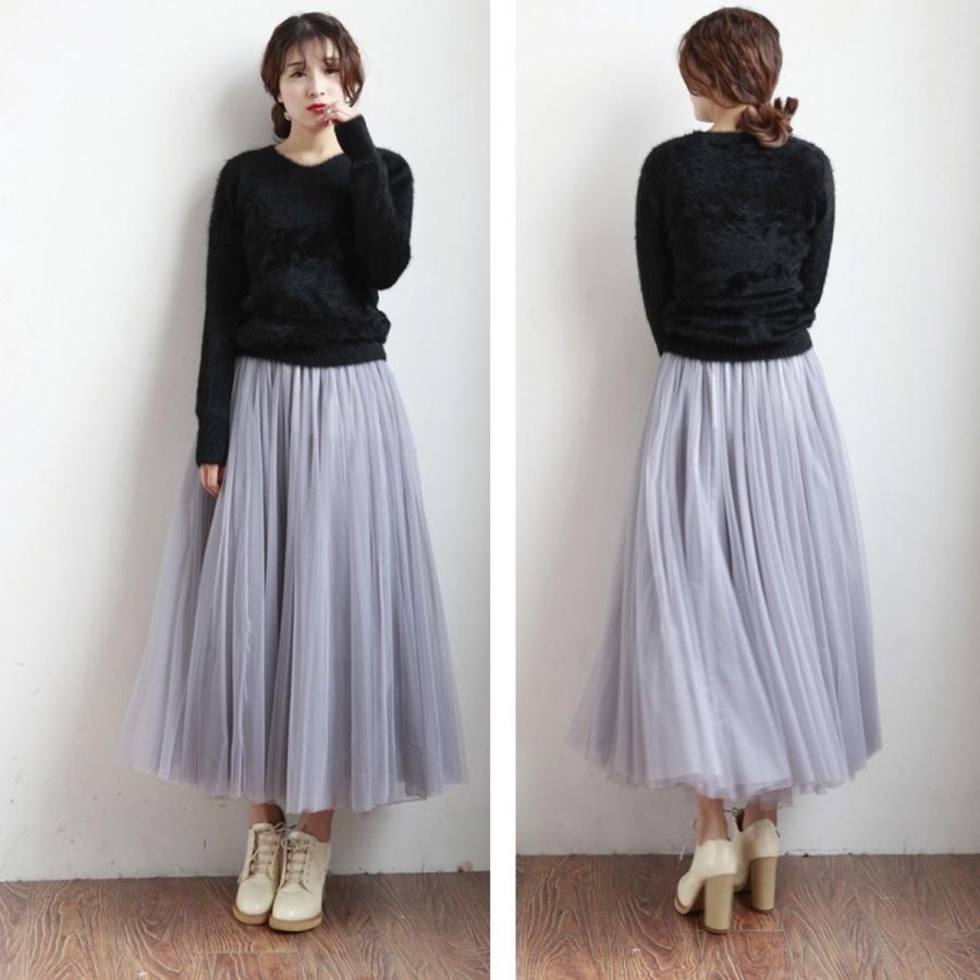 ロングスカート チュールスカート レディース スカート レース ウエストゴム かわいい ガーリー ふわふわ 送料無料 得トクセール オープン記念 |  | 02