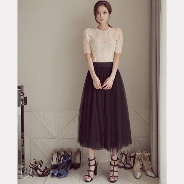 ロングスカート チュールスカート レディース スカート レース ウエストゴム かわいい ガーリー ふわふわ 送料無料 得トクセール オープン記念 |  | 06