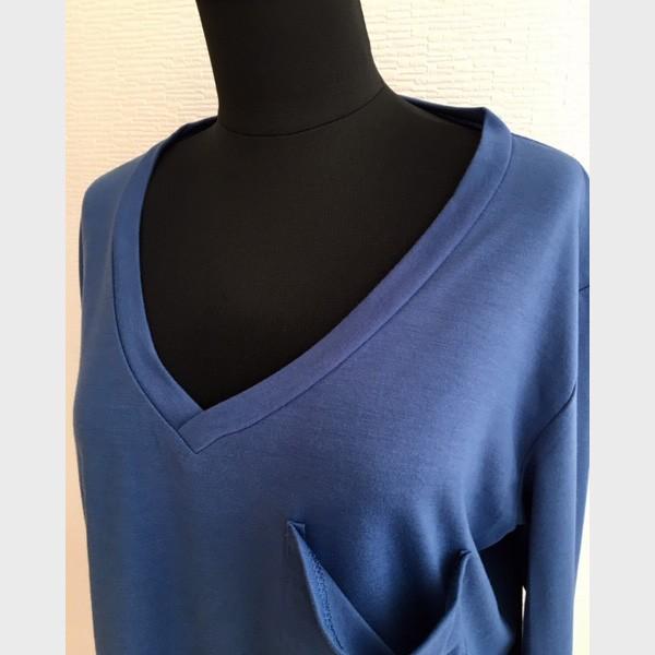 Tシャツ カットソー 長袖 レディース 胸ポケ ゆるT Vネック トップス シンプル 体系カバー ゆったり 送料無料 得トクセール オープン記念 |  | 11