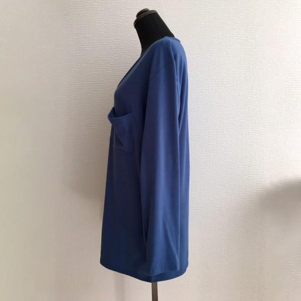 Tシャツ カットソー 長袖 レディース 胸ポケ ゆるT Vネック トップス シンプル 体系カバー ゆったり 送料無料 得トクセール オープン記念 |  | 08