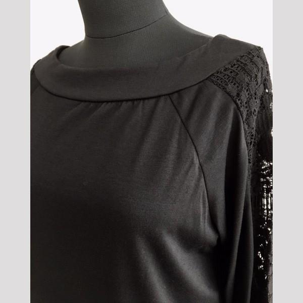 カットソー 長袖 レディース レース トップス シンプル チラ見せ レースデザイン 大人 送料無料 かわいい オシャレ 得トクセール オープン記念 モノトーン |  | 11