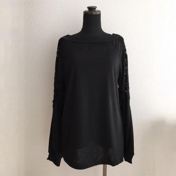 カットソー 長袖 レディース レース トップス シンプル チラ見せ レースデザイン 大人 送料無料 かわいい オシャレ 得トクセール オープン記念 モノトーン |  | 13