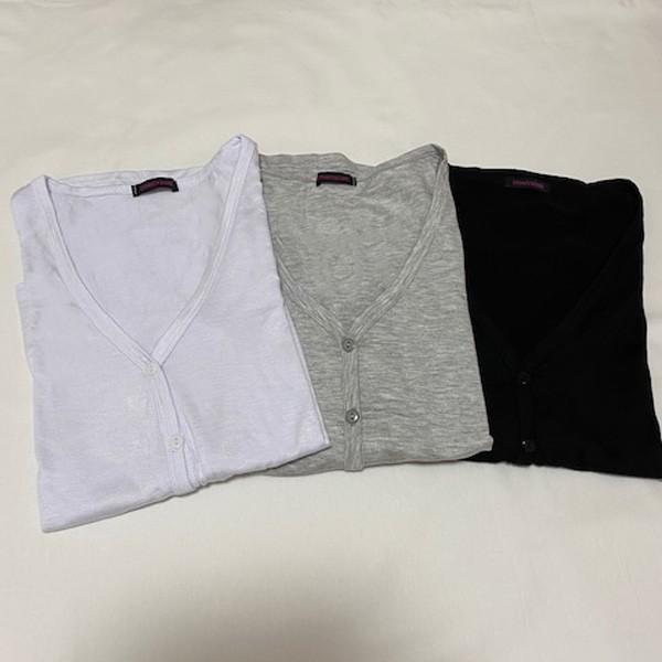 カーディガン カットソー ボタン付き レディース 長袖 トップス シンプル 薄手 体型カバー 送料無料 グレー ブラック ホワイト 得トクセール オープン記念 |  | 10