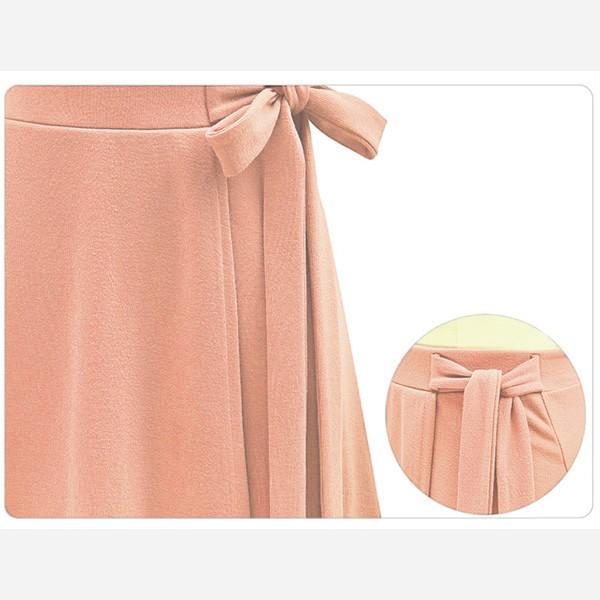 ロングスカート スカート リボン ウエストリボン きれいめ ゆるかわ ウエストゴム レディース 送料無料 ピンク ブラック グリーン 得トクセール　オープン記念 |  | 05