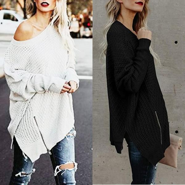 ニット レディース トップス ざっくり ファスナー付き 体型カバー ざっくりニット ゆったり 大人 おしゃれ 送料無料 得トクセール オープン記念 |  | 01