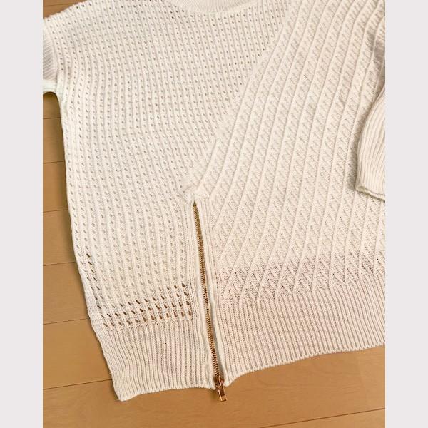 ニット レディース トップス ざっくり ファスナー付き 体型カバー ざっくりニット ゆったり 大人 おしゃれ 送料無料 得トクセール オープン記念 |  | 13