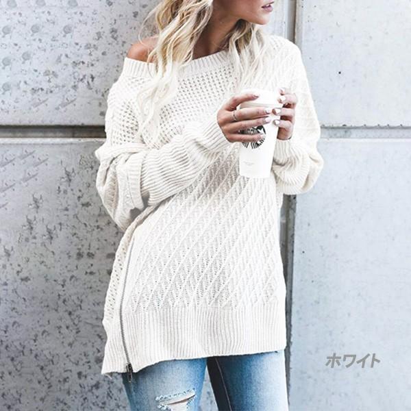 ニット レディース トップス ざっくり ファスナー付き 体型カバー ざっくりニット ゆったり 大人 おしゃれ 送料無料 得トクセール オープン記念 |  | 04