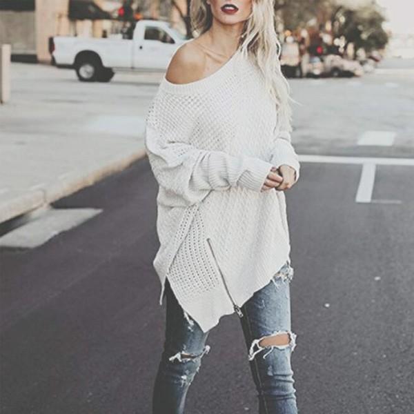 ニット レディース トップス ざっくり ファスナー付き 体型カバー ざっくりニット ゆったり 大人 おしゃれ 送料無料 得トクセール オープン記念 |  | 07