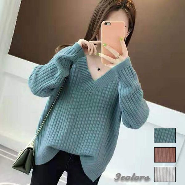 ニット Vネック トップス レディース かわいい シンプル レディースニット レディーストップス 送料無料 ホワイト ベージュ ブルー 得トクセール オープン記念 | 