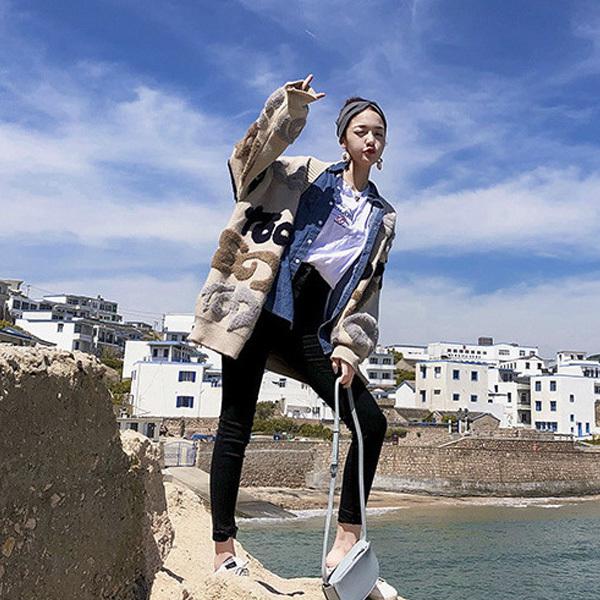 カーディガン アウター レディース もこもこ ロゴ かわいい おしゃれ 羽織 ニット ニットカーデ ベージュ ネイビー 送料無料 得トクセール オープン記念 |  | 10