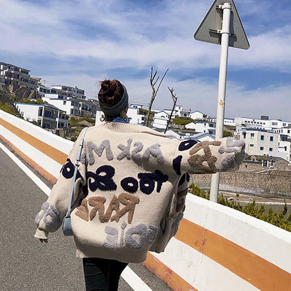 カーディガン アウター レディース もこもこ ロゴ かわいい おしゃれ 羽織 ニット ニットカーデ ベージュ ネイビー 送料無料 得トクセール オープン記念 |  | 11