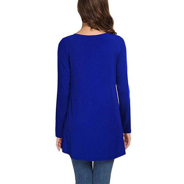 Tシャツ レディース チュニック ロンＴ Ｖネック Ａライン ゆったり 無地 シンプル 体型カバー ロング丈 カットソー トップス 送料無料 得トクセール |  | 07