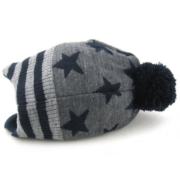 ニット帽 子供 帽子 キッズ ニット ぼんぼり ポンポン 星 スター 男の子 女の子 男女兼用 ベビー 秋 冬 送料無料 かわいい 得トクセール オープン記念 |  | 06