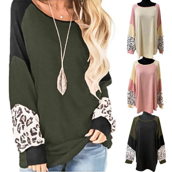 カットソー レディース トップス ヒョウ柄 長袖 切り替え ラグラン レオパード おしゃれ Uネック バイカラー 送料無料 得トクセール オープン記念 | 