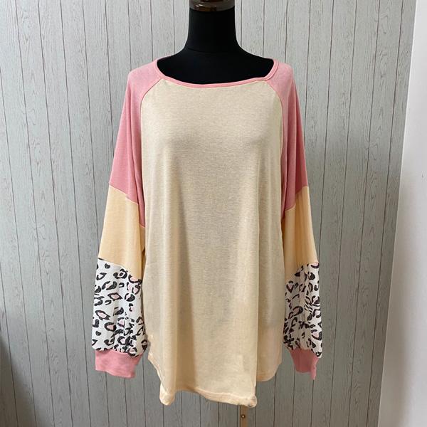 カットソー レディース トップス ヒョウ柄 長袖 切り替え ラグラン レオパード おしゃれ Uネック バイカラー 送料無料 得トクセール オープン記念 |  | 07