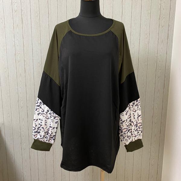 カットソー レディース トップス ヒョウ柄 長袖 切り替え ラグラン レオパード おしゃれ Uネック バイカラー 送料無料 得トクセール オープン記念 |  | 09