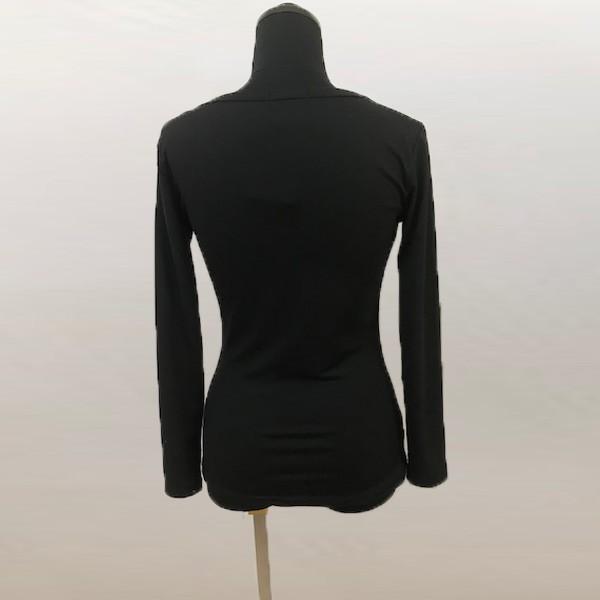 Tシャツ  レディース 長袖 カットソー インナー シンプル 選べる Uネック Vネック ロンT 無地 ホワイト ブラック 送料無料 得トクセール オープン記念 |  | 10