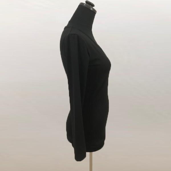 Tシャツ  レディース 長袖 カットソー インナー シンプル 選べる Uネック Vネック ロンT 無地 ホワイト ブラック 送料無料 得トクセール オープン記念 |  | 09