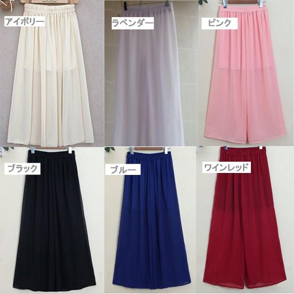 訳あり シフォンパンツ シフォン ガウチョパンツ スカーチョ スカンツ レディース ウエストゴム　送料無料　 |  | 01