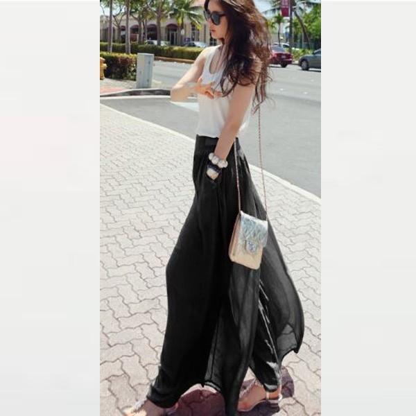 訳あり シフォンパンツ シフォン ガウチョパンツ スカーチョ スカンツ レディース ウエストゴム　送料無料　 |  | 03