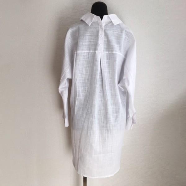 訳あり シャツ ロングシャツ バックデザイン アウトレット レディース ロールアップ 後ろボタン 体型カバー ドルマン 送料無料 得トクセール オープン記念 |  | 04