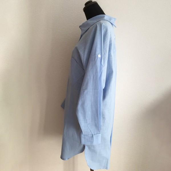 訳あり シャツ ロングシャツ バックデザイン アウトレット レディース ロールアップ 後ろボタン 体型カバー ドルマン 送料無料 得トクセール オープン記念 |  | 06