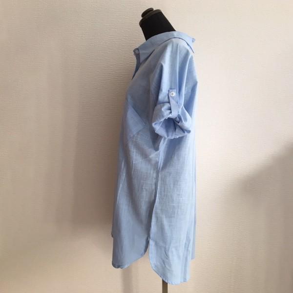 訳あり シャツ ロングシャツ バックデザイン アウトレット レディース ロールアップ 後ろボタン 体型カバー ドルマン 送料無料 得トクセール オープン記念 |  | 07