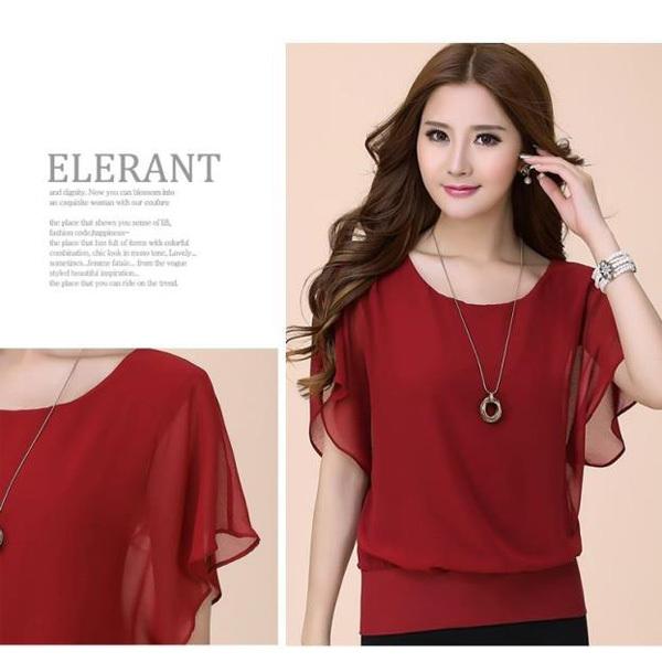 訳あり ブラウス レディース トップス シフォンブラウス  ドルマン 袖フレア Tシャツ オフィス きれいめ ひらひら 送料無料 得トクセール オープン記念 |  | 06