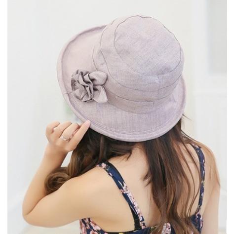 訳あり 帽子 ハット レディース コサージュ 花 フラワー 日焼け対策 紫外線対策 グレー ブルー パープル かわいい 送料無料 得トクセール オープン記念 |  | 05