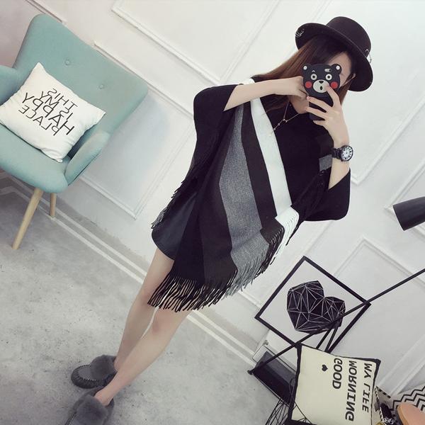 訳あり ポンチョ レディース ニットポンチョ ボーダー ニット 羽織り カーディガン ブラック レッド ブラウン 送料無料 得トクセール オープン記念 |  | 05