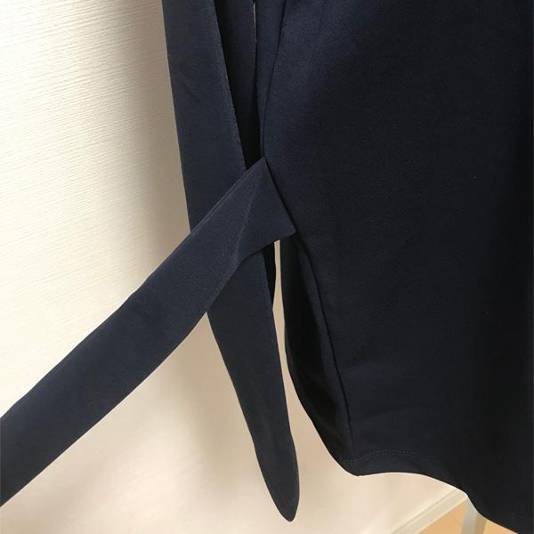 訳あり トップス レディース Vネック リボン リボントップス シンプル 無地 オフィス きれいめ カットソー アイボリー 送料無料 |  | 05