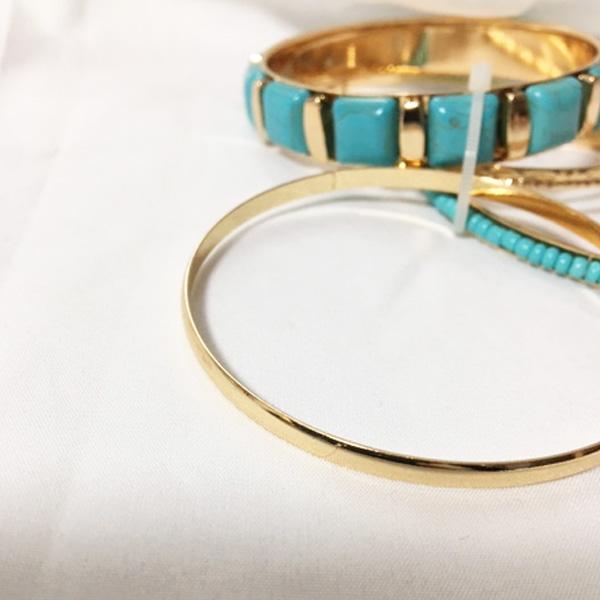 訳あり バングル ターコイズ ブレスレット レディース アクセサリー ５連 ゴールド シ ルバー 春 夏 アクセ オシャレ 送料無料 得トクセール オープン記念 |  | 15