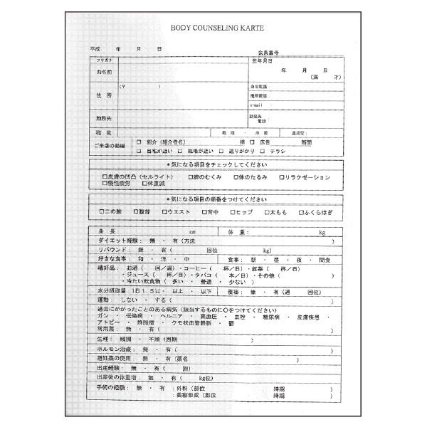 ボディ エステティック カウンセリング カルテ ａ4サイズ 4ページ 50組 カウセリングシート 診断書 説明書 エステサロン エステ用品 7エステnshop店 通販 Paypayモール