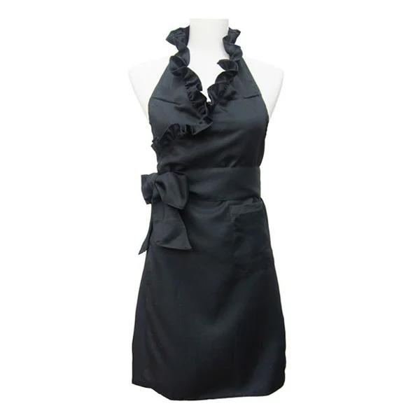 翌日配送 エプロン リボン フリル 首掛け 全5色 身丈90 身幅1cm ユニフォーム 黒 おしゃれ ワークエプロン 作業用エプロン 業務用エプロン ネイルサロン