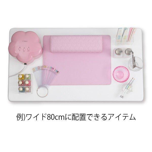 7BEAUTY（7ビューティー） ネイル テーブル 2口コンセント付 幅80×奥行