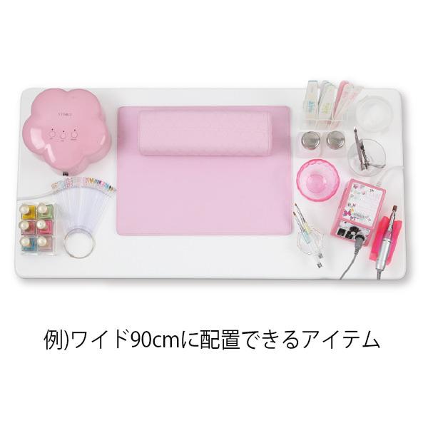 7BEAUTY（7ビューティー） ネイル テーブル 2口コンセント付 幅90×奥行