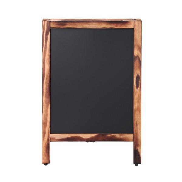 A型 看板 ブラックボード 両面 木目フレーム 幅45×高さ65cm スタンド
